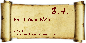 Boszi Adorján névjegykártya